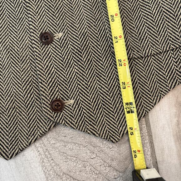 Lands End Canvas 1963 Sz Large Tan Herringbone Button With Chambray Back NWT - Picture 8 of 10